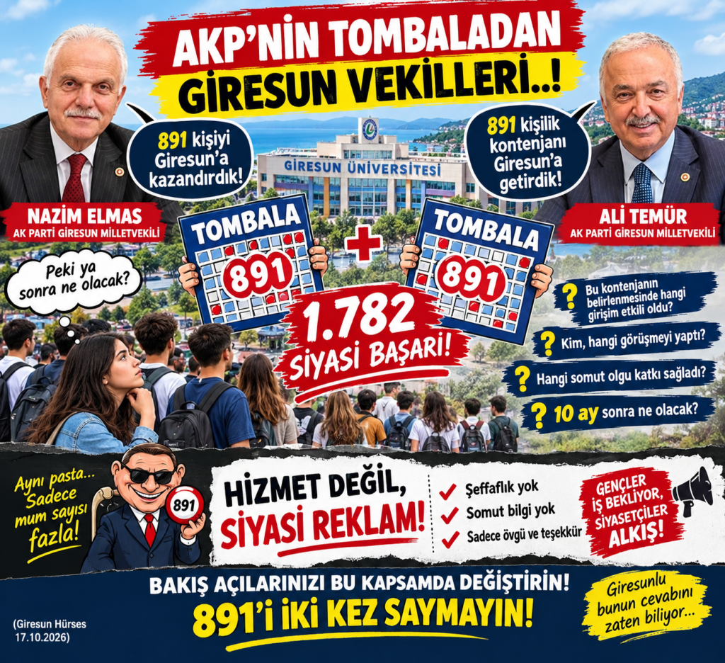 AKP’nin Tombaladan Vekilleri Elmas ve Temür’ün; Çifte Başarı Masalı!