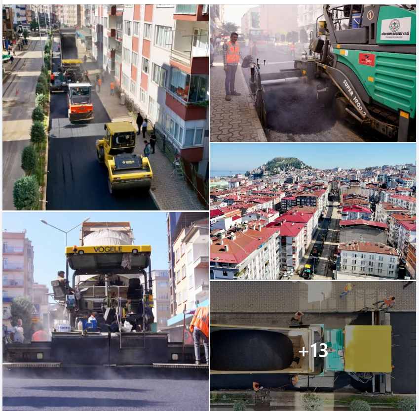 Giresun İnönü Caddesi’nde Sıcak Asfalt Mesaisi
